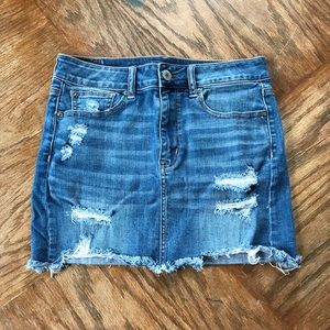 American Eagle High Rise Mini Jean Skirt